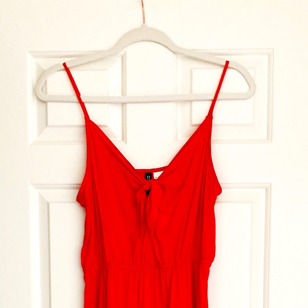 NEW H&M Red-Tie Front Dress - Picture 4 of 8